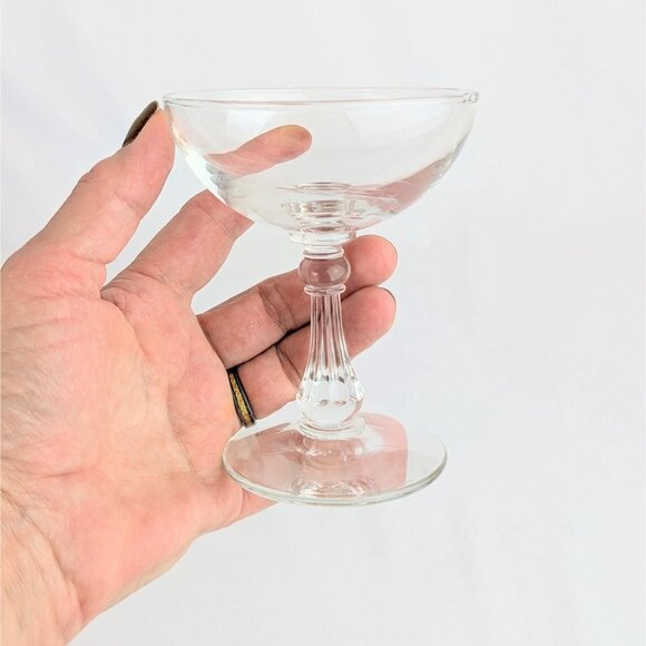 Vintage Libbey Clear Glass Sherbet Champagne Coupe MCM 1950s Minimalist Barware - Picture 5 of 8